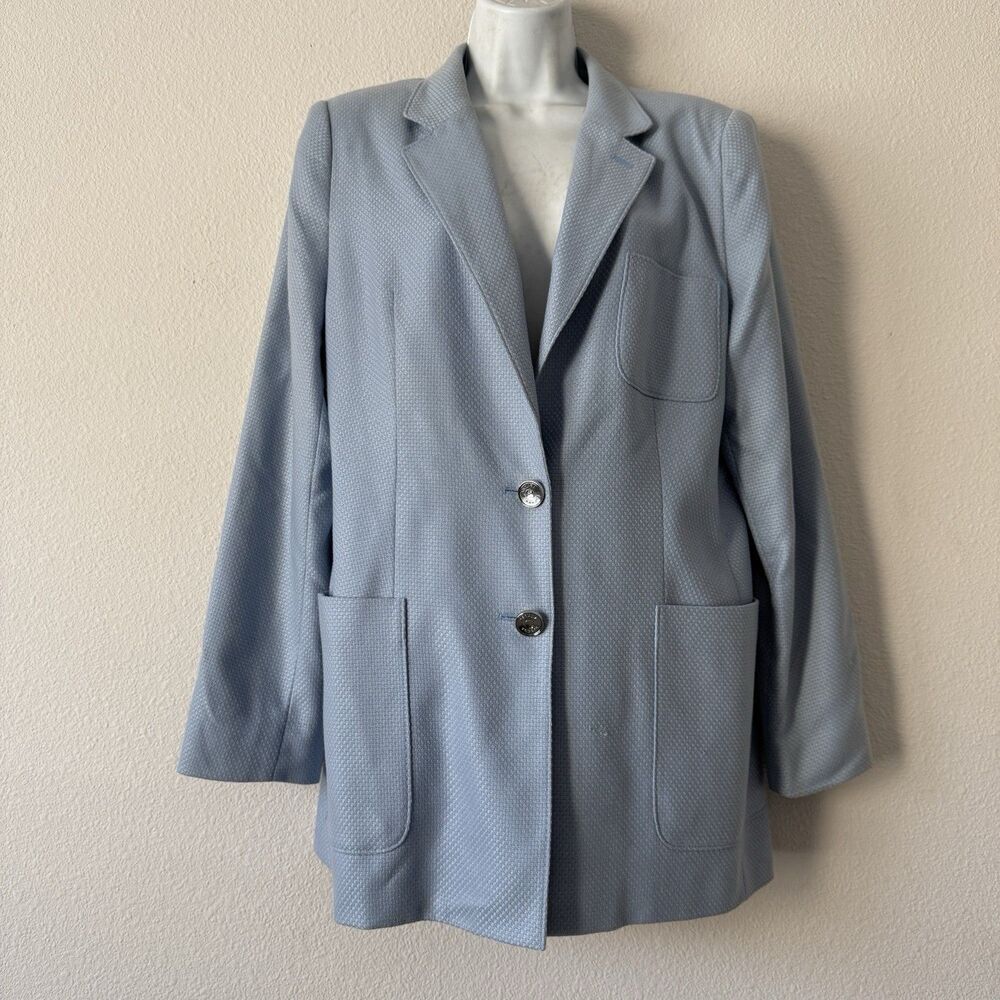 ESCADA X Ermenegildo Zegna Cashmere Blazer Jacket Women’s 40 Blue Quite Luxury